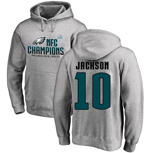 Men Philadelphia Eagles #10 DeSean Jackson Ash One Color NFL Pullover Hoodie Sweatshirts